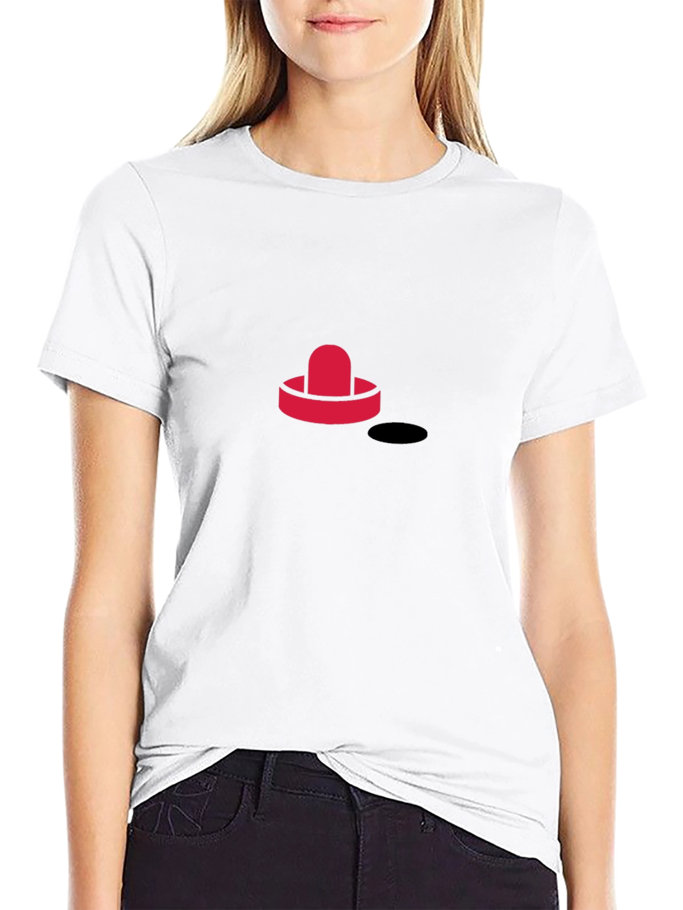 Cool Hockey Puck Graphic Tee - Black