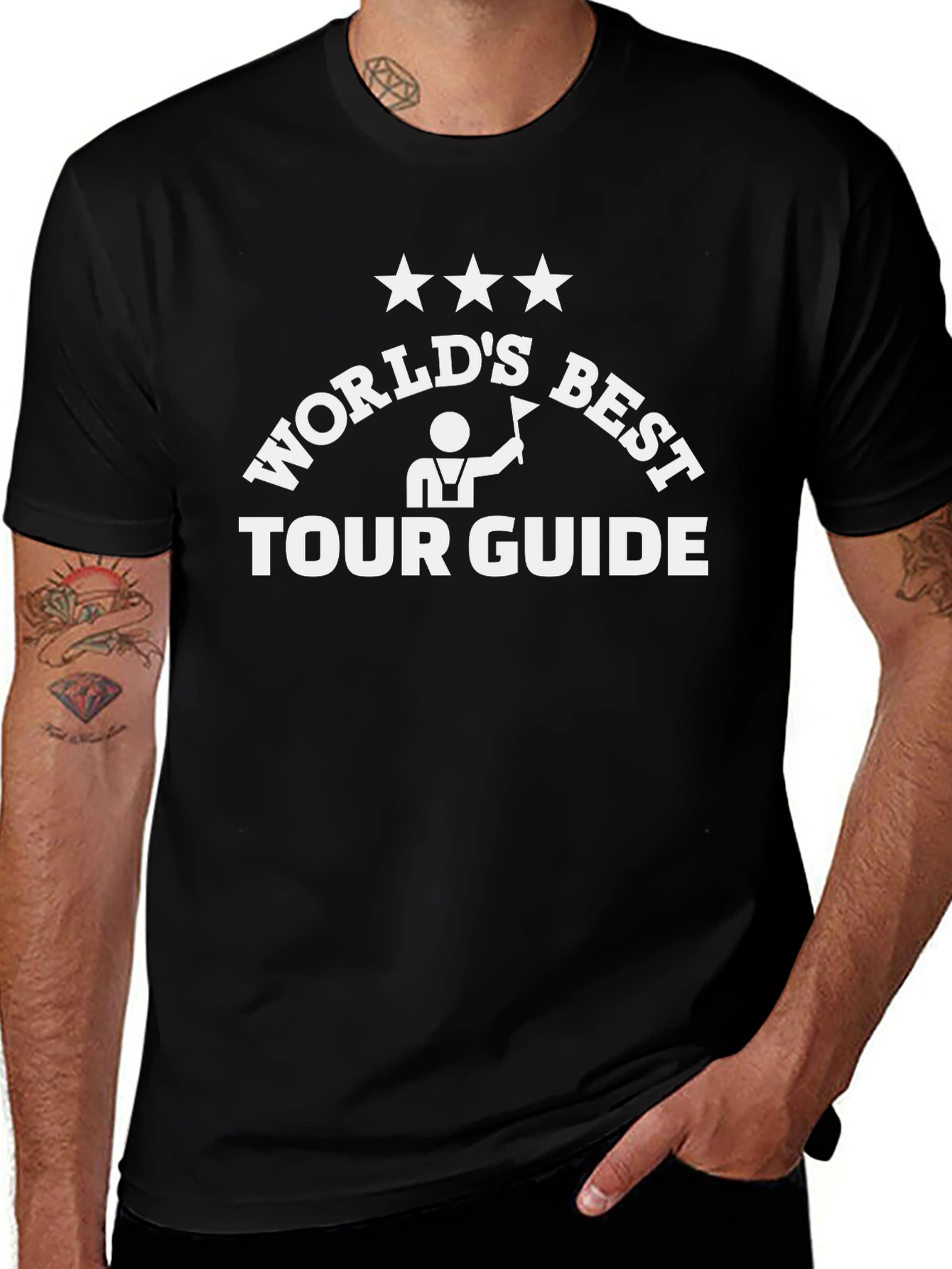 Worlds Best Tour Guide T-Shirt - Black Graphic Tee