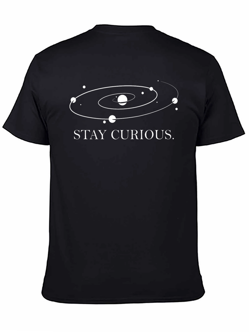 Stay Curious Graphic Print Black T-Shirt