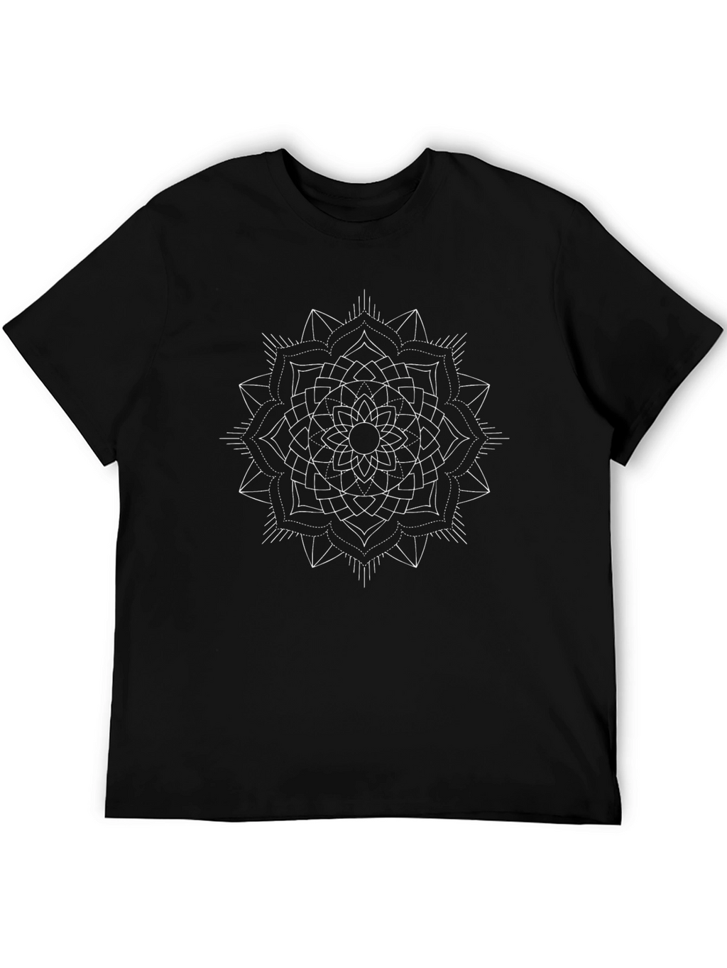 Geometric Mandala T-Shirt - Black Cotton Tee