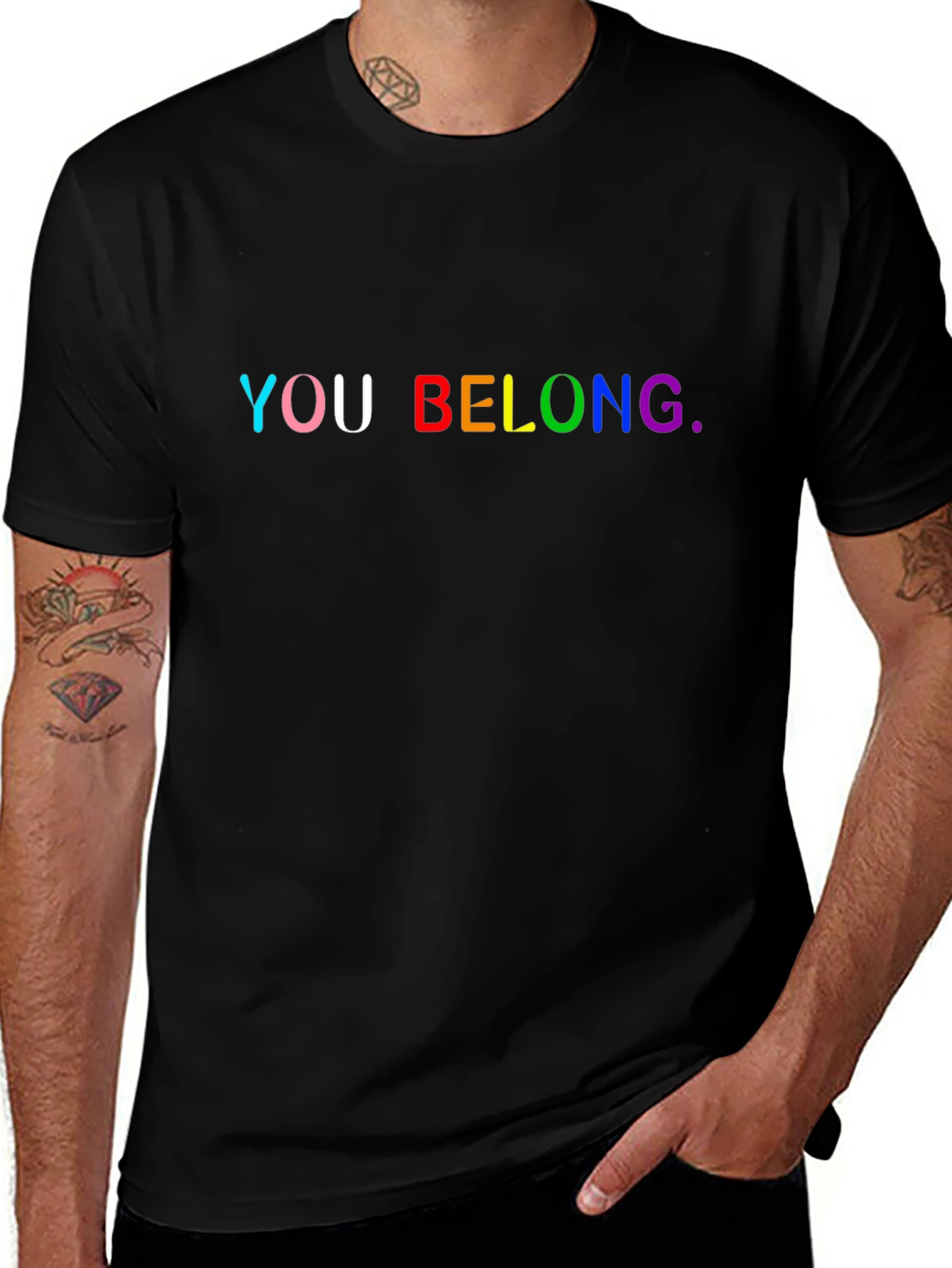 You Belong Rainbow Pride Black T-Shirt
