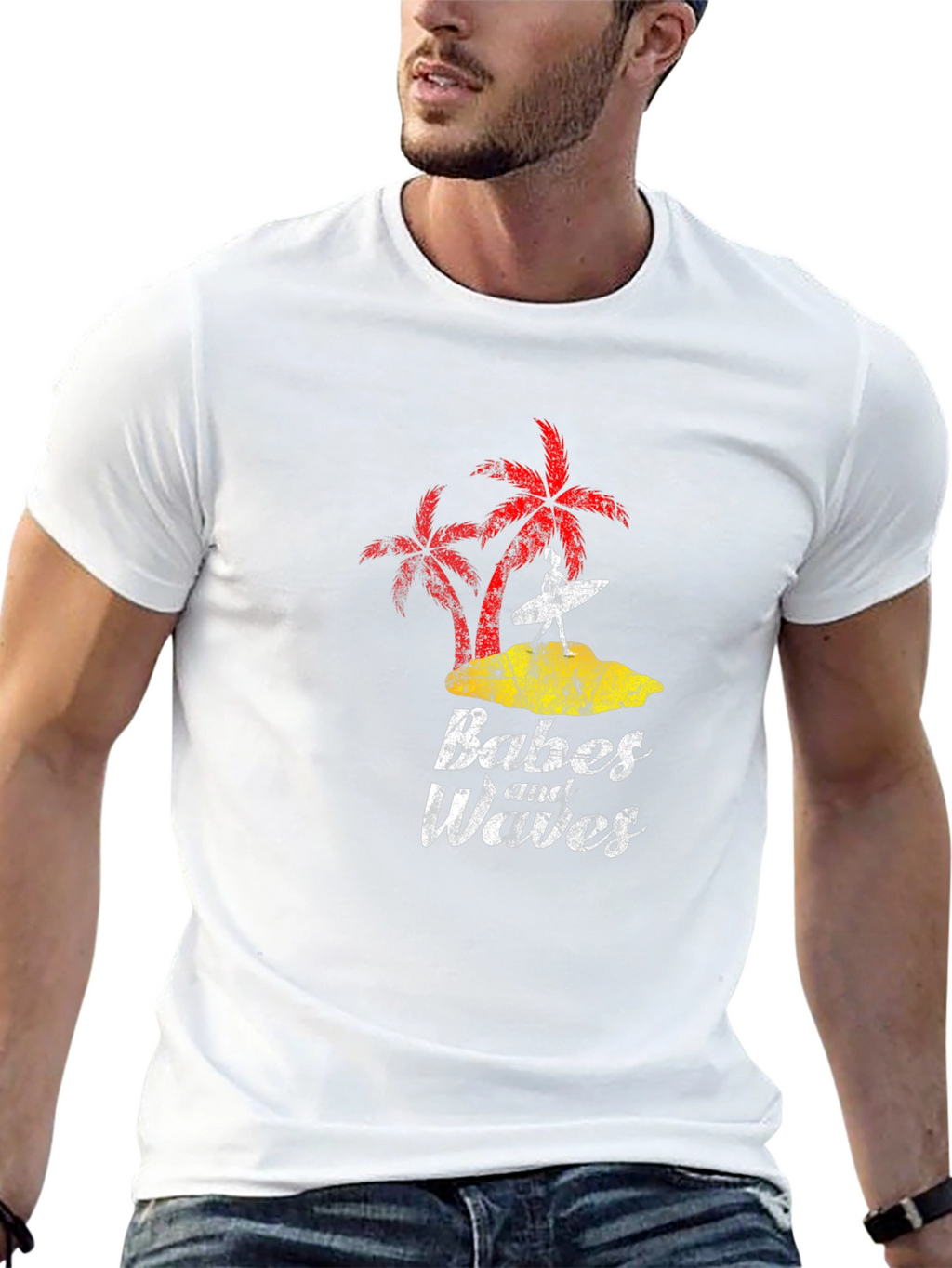 Babes and Waves Graphic Tee - Black Cotton T-Shirt