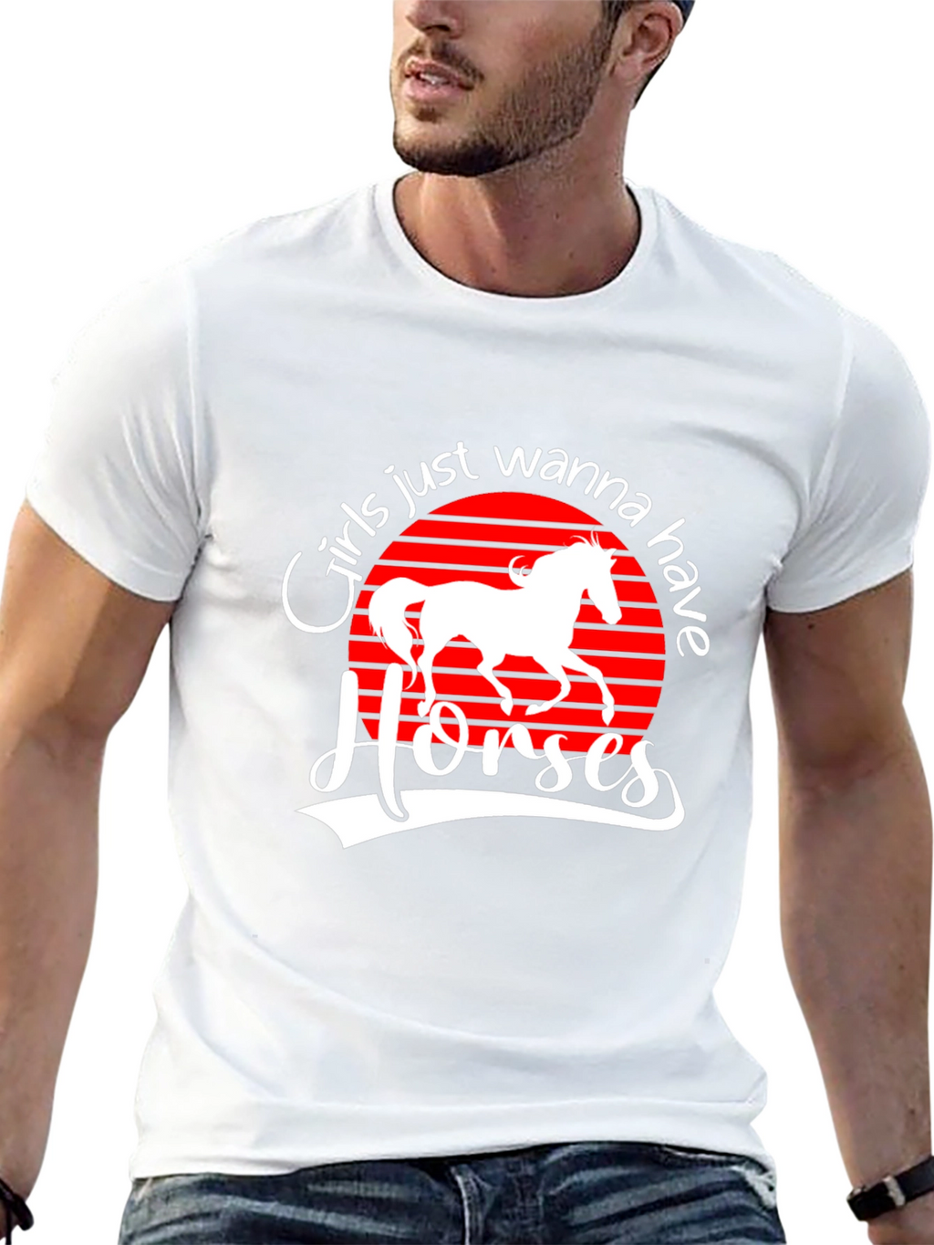 Girls Just Wanna Have Horses Black T-Shirt