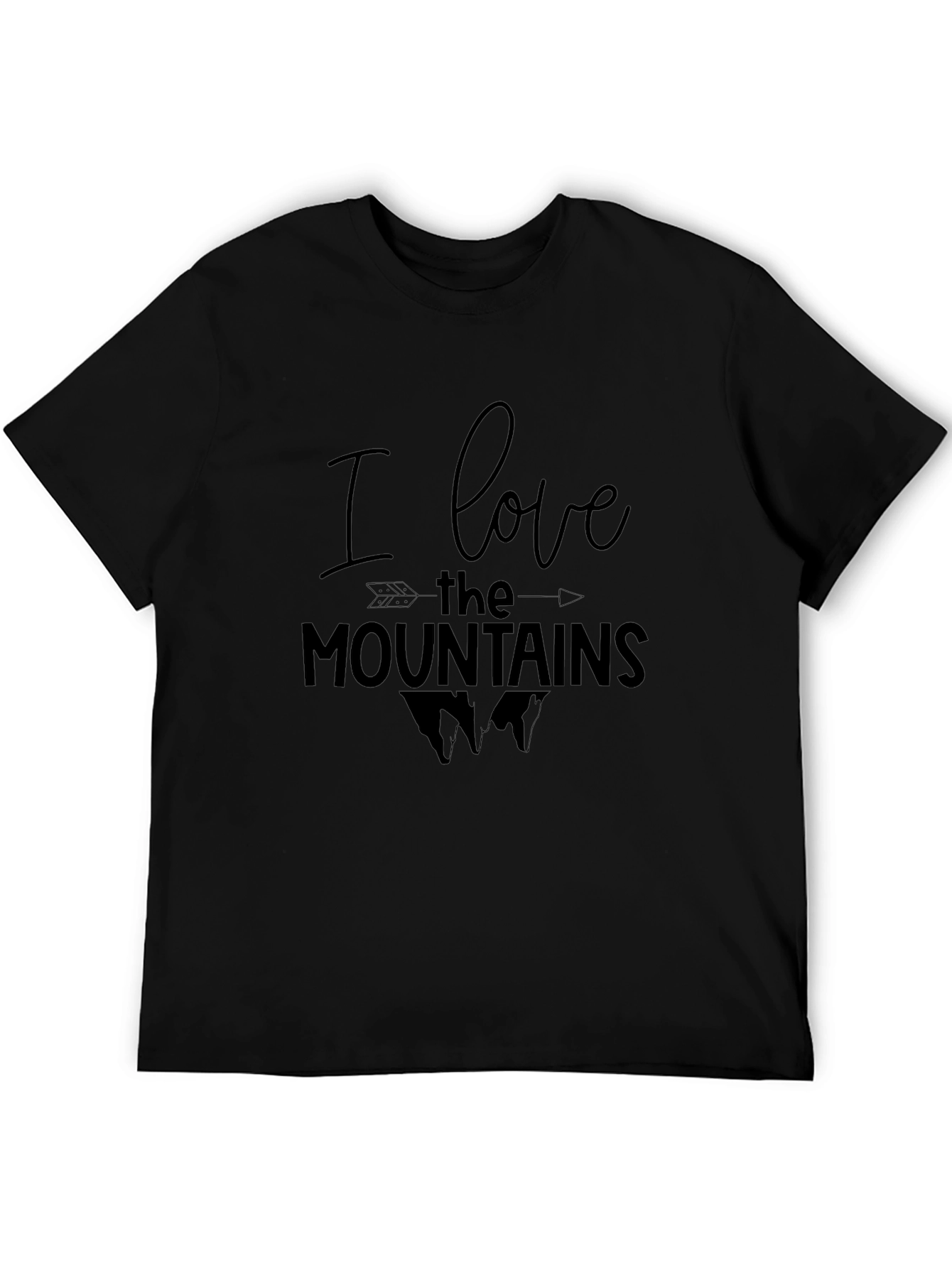 I Love The Mountains Black T-Shirt