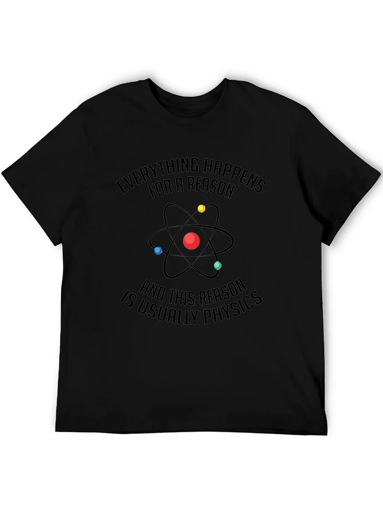 Physics Reason Graphic Tee - Mens Black Cotton T-Shirt
