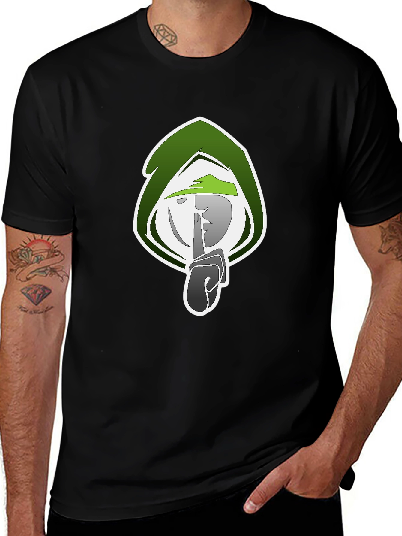 Mystic Shhh Graphic Tee - Black Cotton Blend Shirt