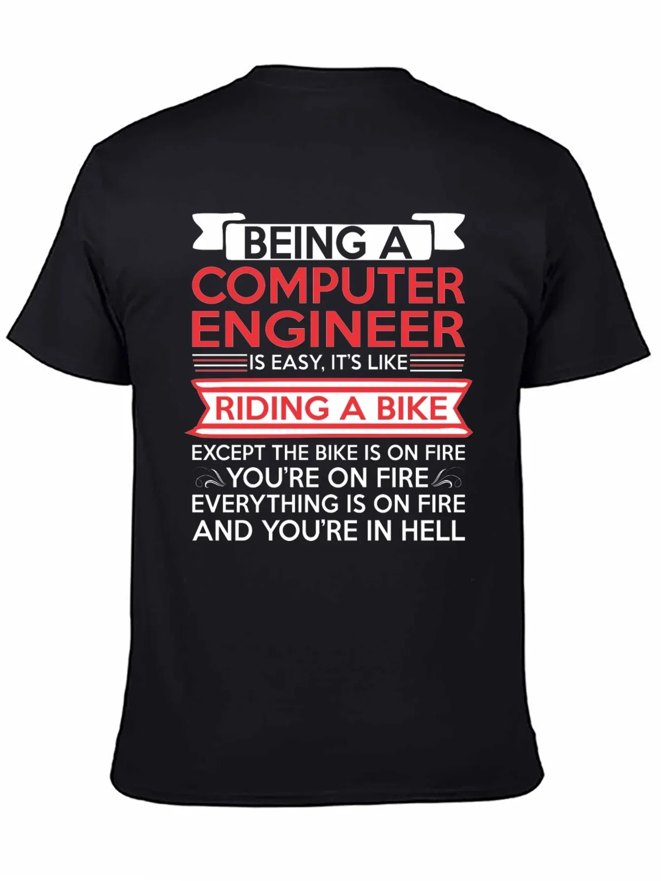 Computer Engineer Bike Fire T-Shirt