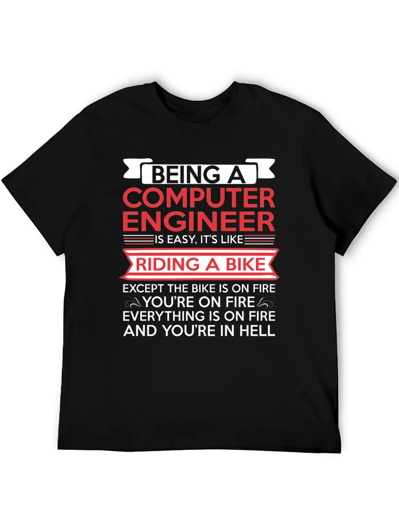 Computer Engineer Bike Fire T-Shirt