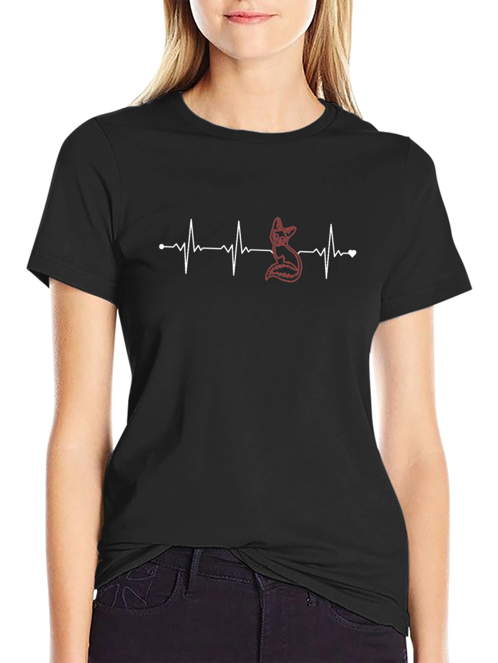 Fox Heartbeat T-Shirt - Stylish Graphic Tee