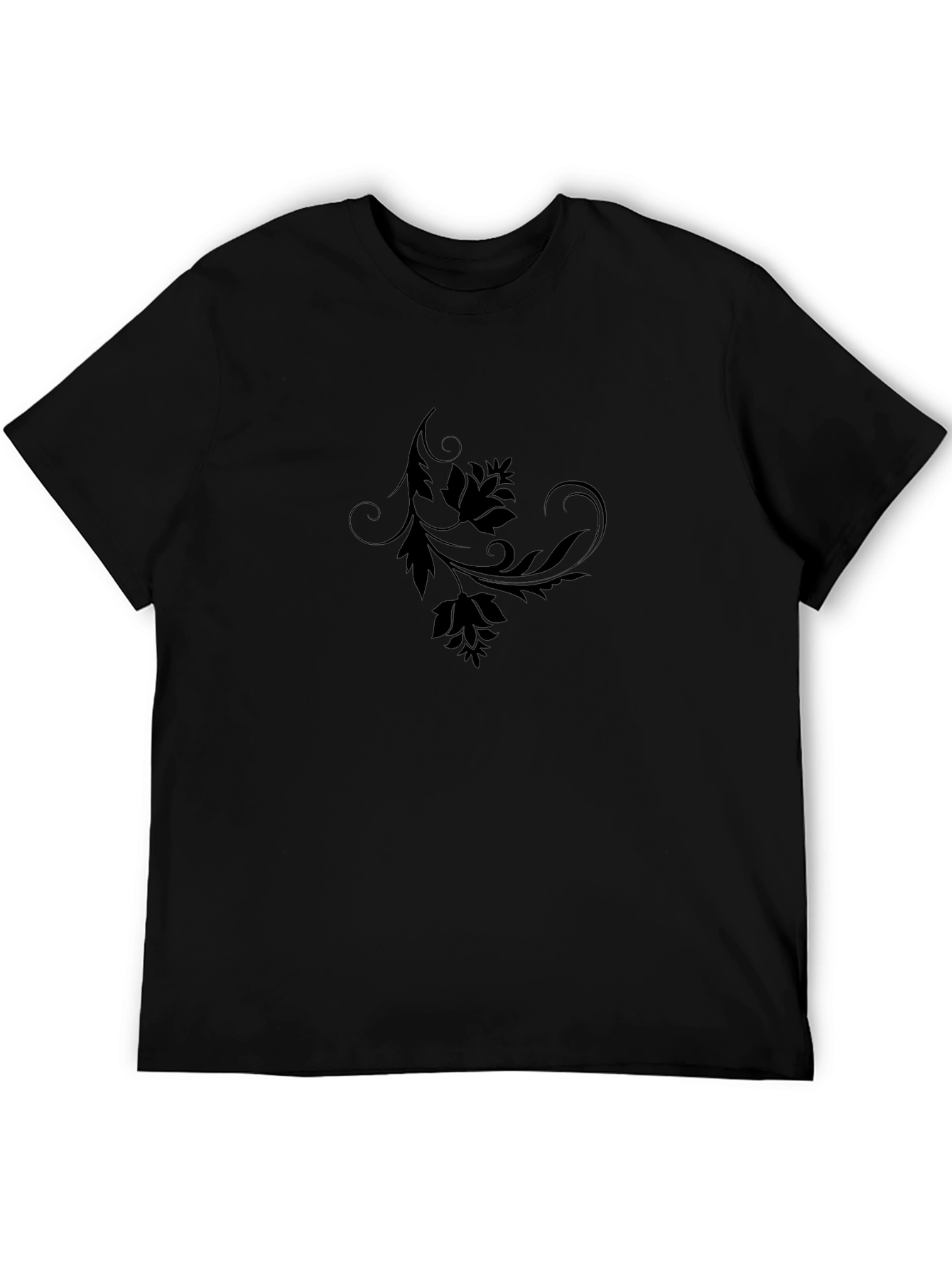 Elegant Black Floral Graphic T-Shirt