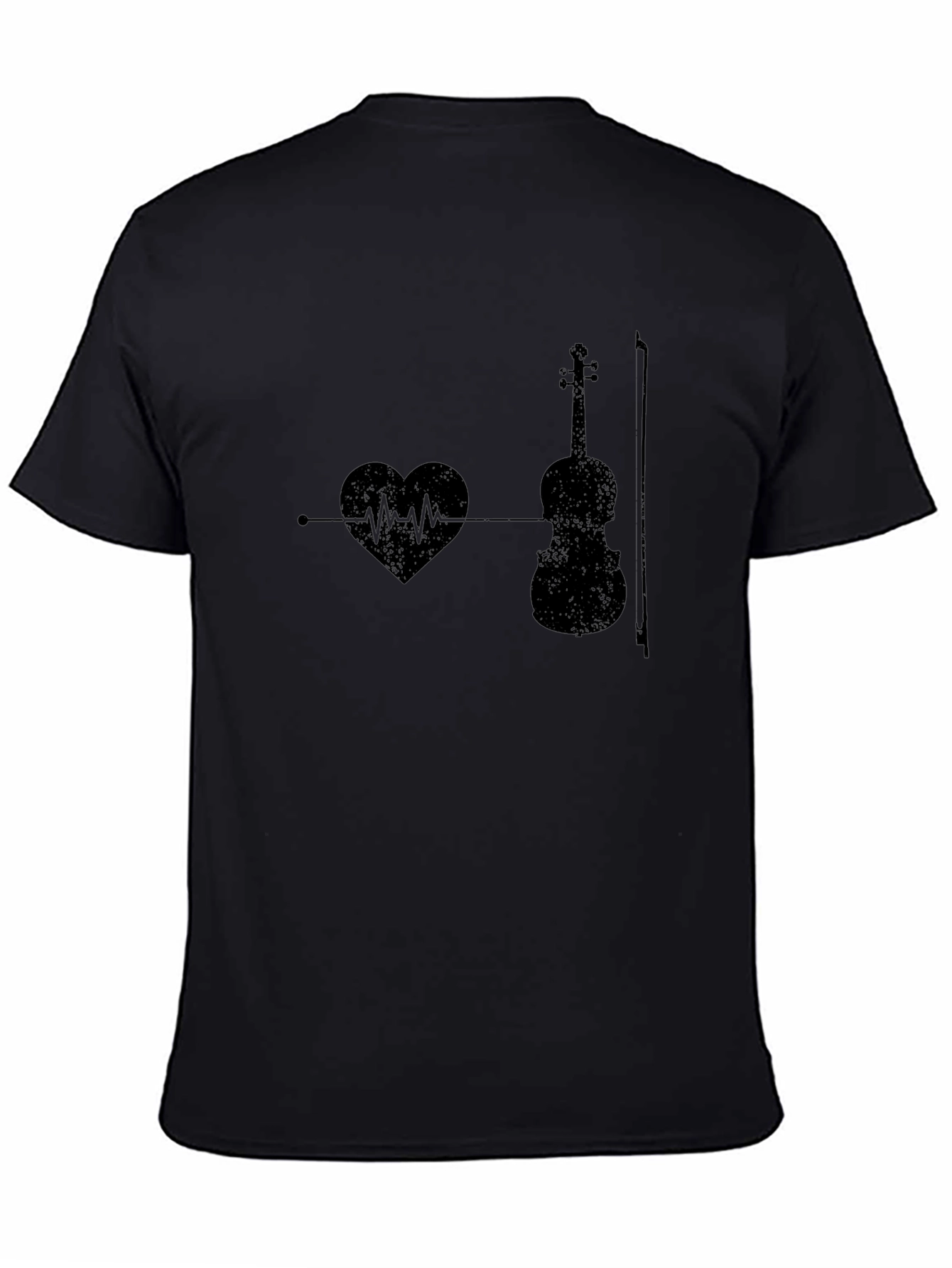 Music Lover Tee: Heartbeat Violin Graphic T-Shirt