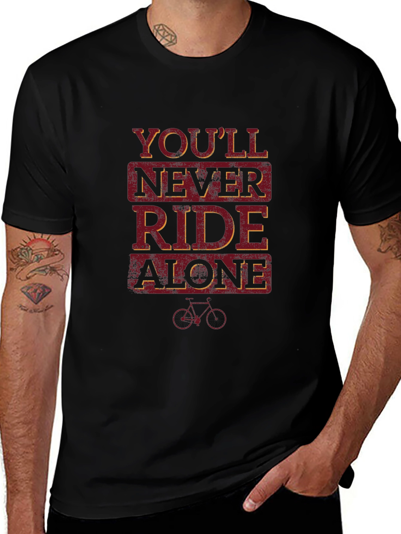 Youll Never Ride Alone Black Graphic Tee