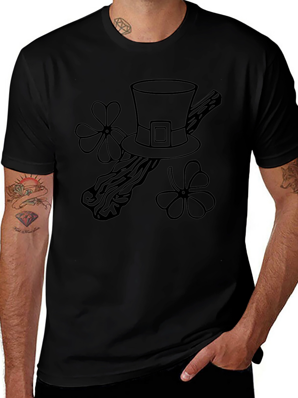 St. Patricks Day Hat & Clover Tee