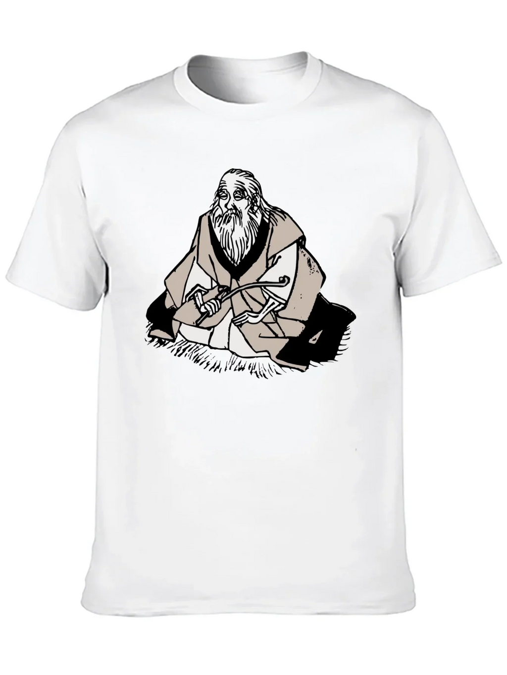 Wise Old Man Graphic Tee - Unique Black T-Shirt
