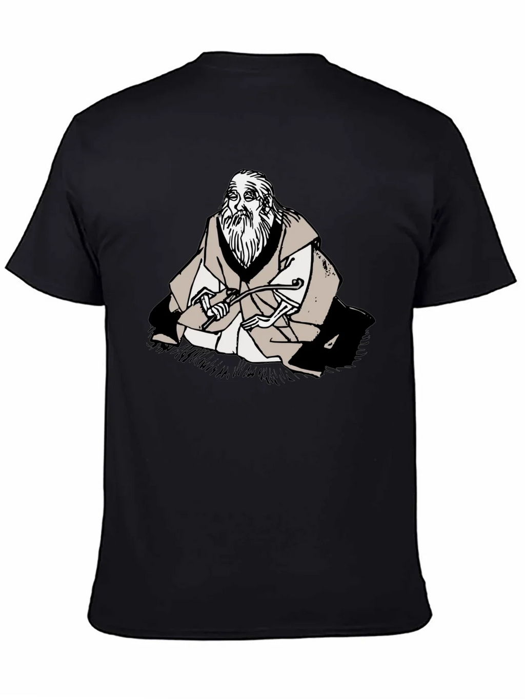 Wise Old Man Graphic Tee - Unique Black T-Shirt