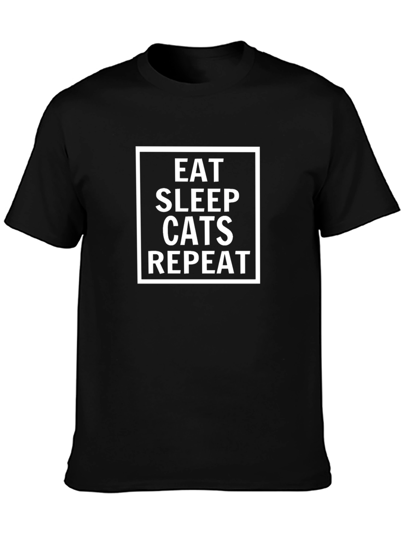 Eat Sleep Cats Repeat Black T-Shirt