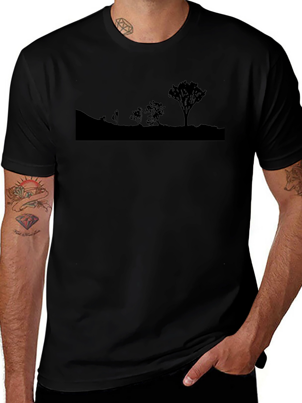 Nature Scene Silhouette Graphic Tee - Soft Cotton Blend