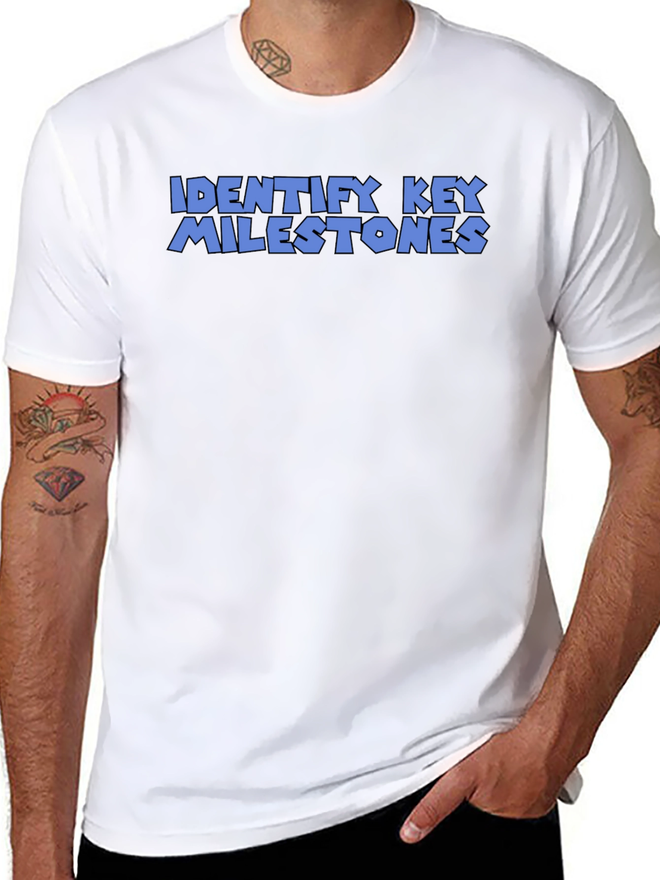 Identify Key Milestones T-Shirt - Black Graphic Tee