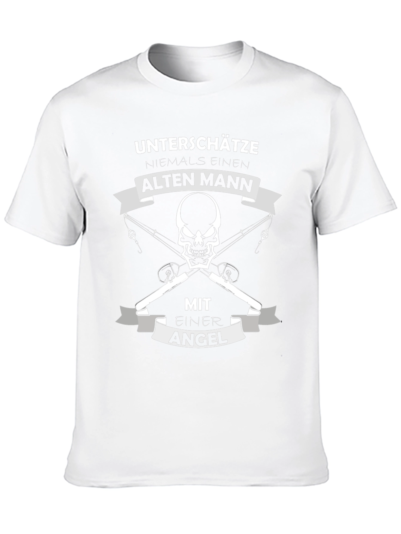Fishing Old Man Skull T-Shirt