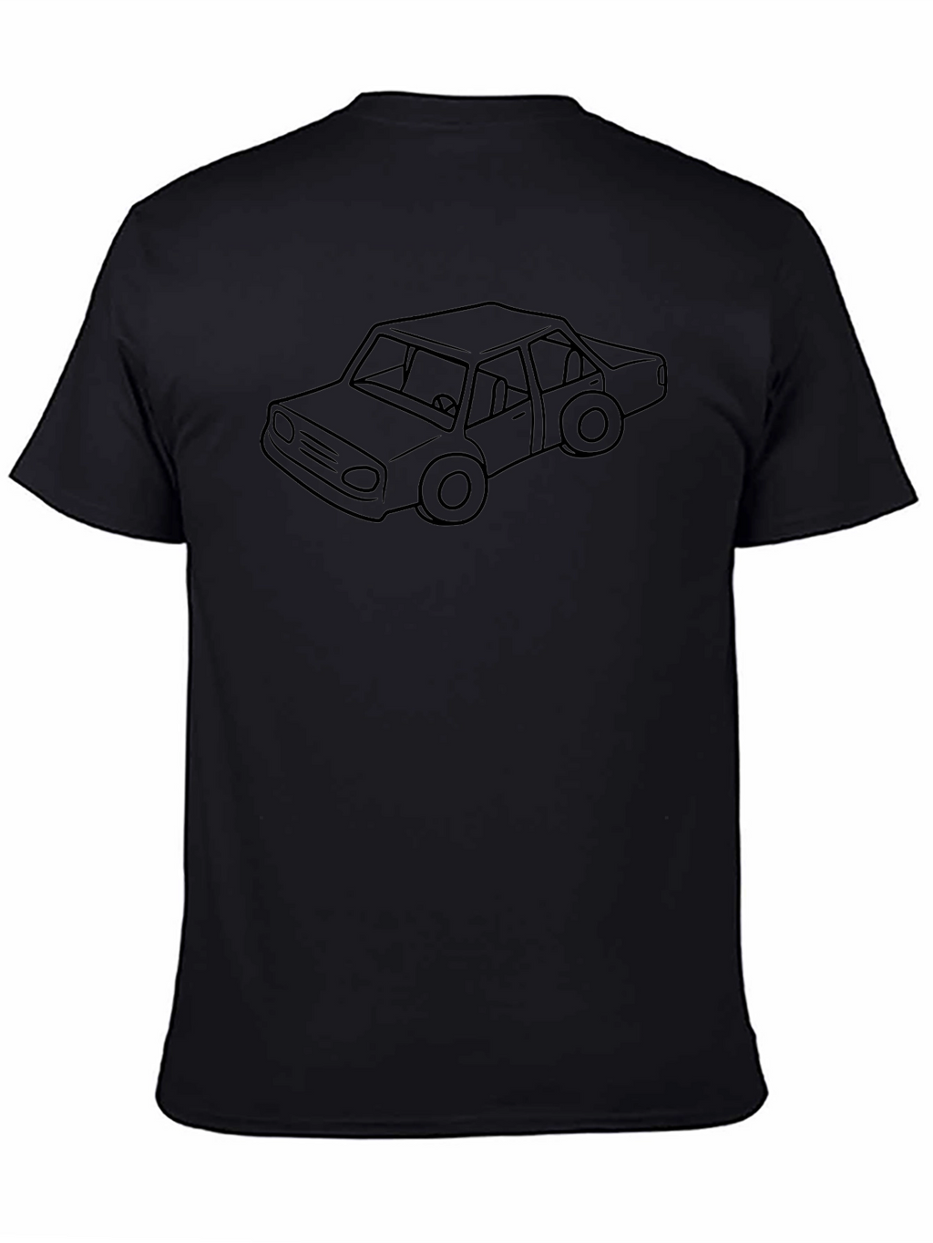 Black Car Outline T-Shirt - Classic Automotive Style