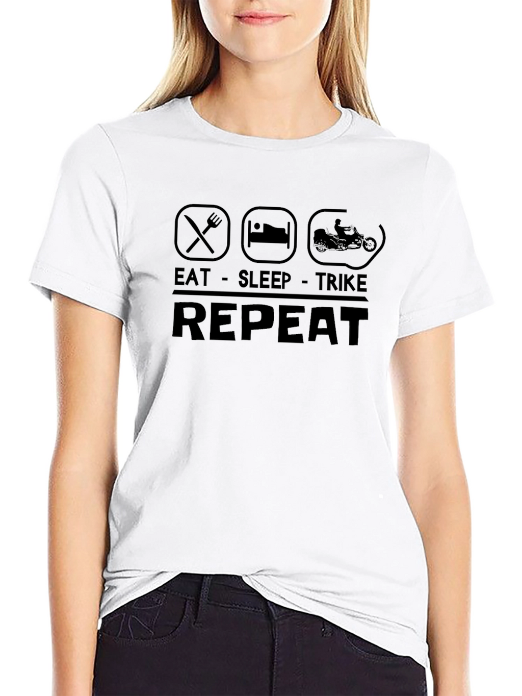 Eat Sleep Trike Repeat Black T-Shirt