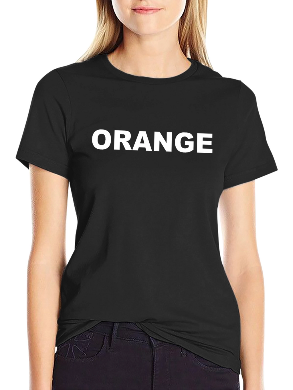 Black T-Shirt with ORANGE Text