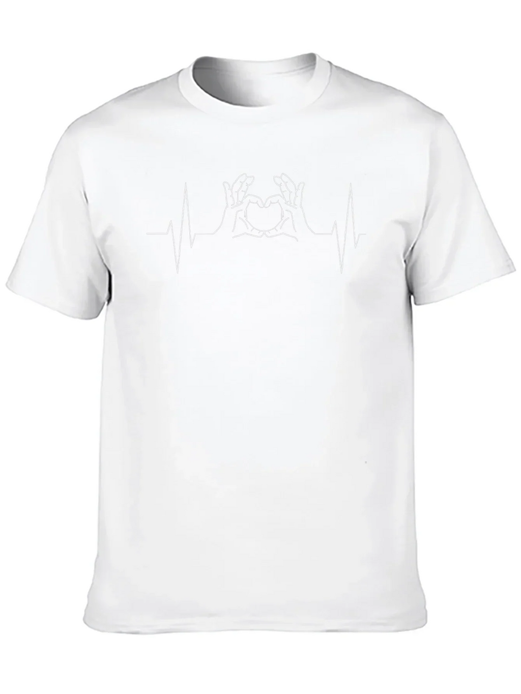 Heartbeat Hand Heart T-Shirt - Black