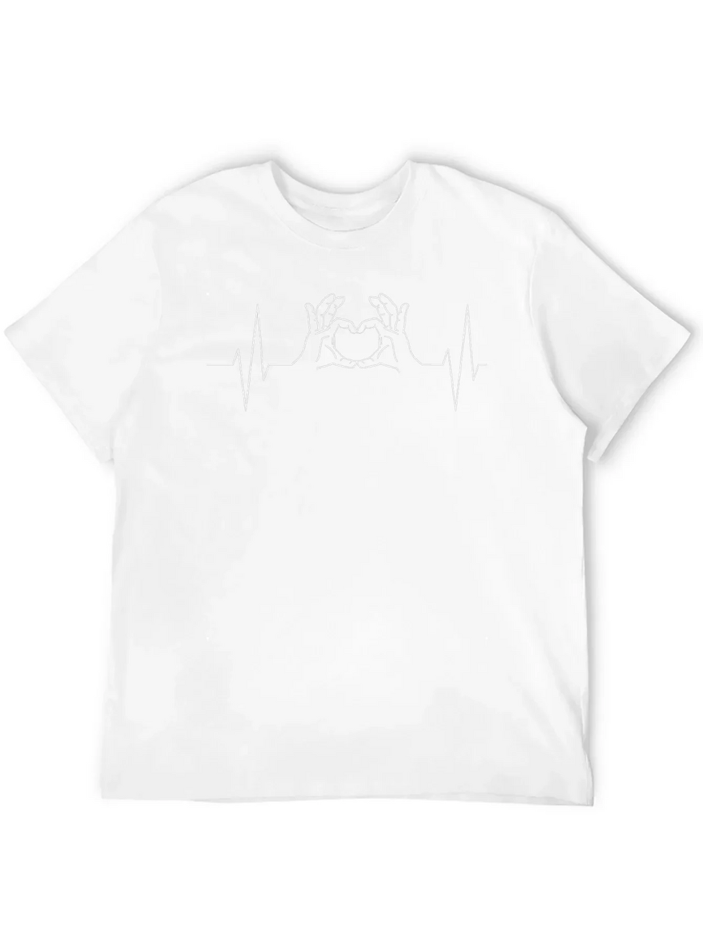 Heartbeat Hand Heart T-Shirt - Black