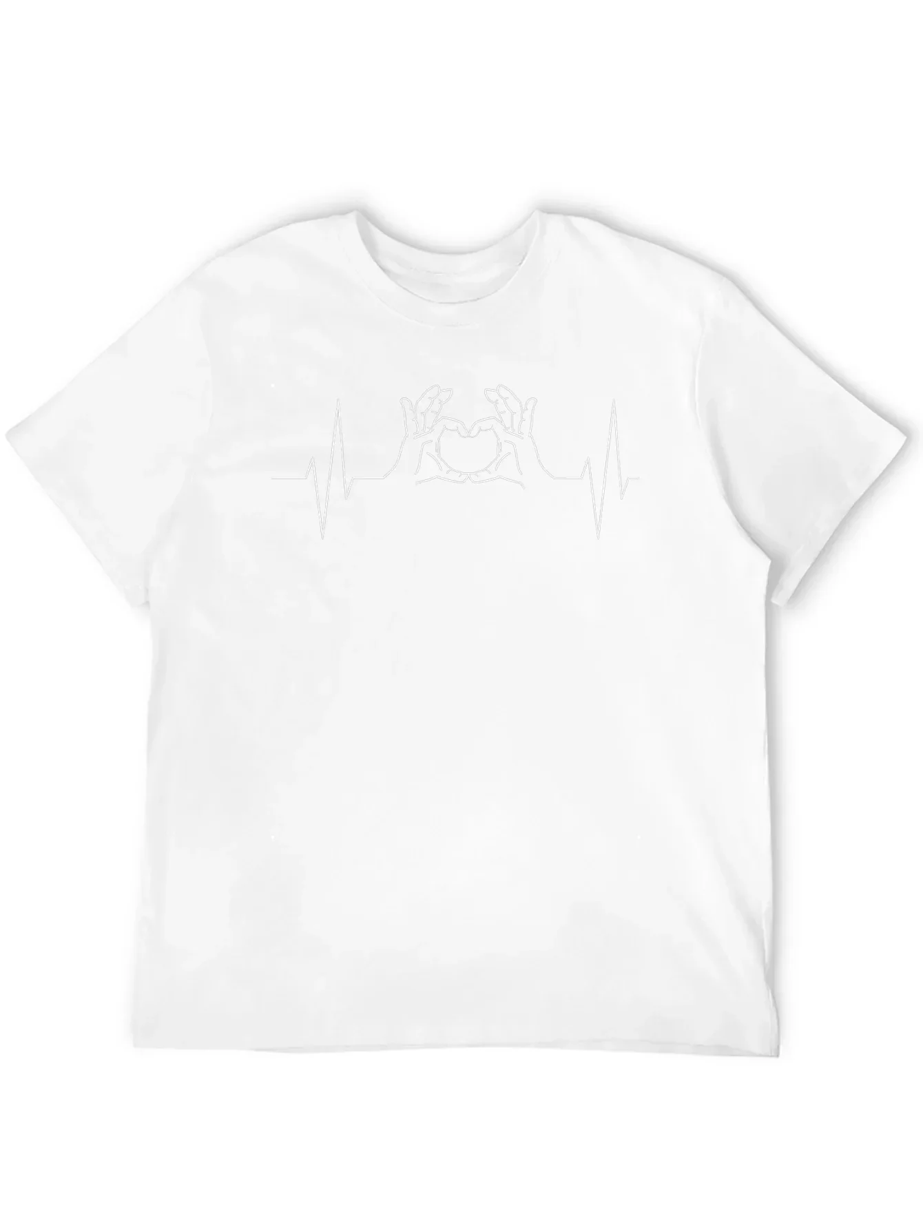 Heartbeat Hand Heart T-Shirt - Black