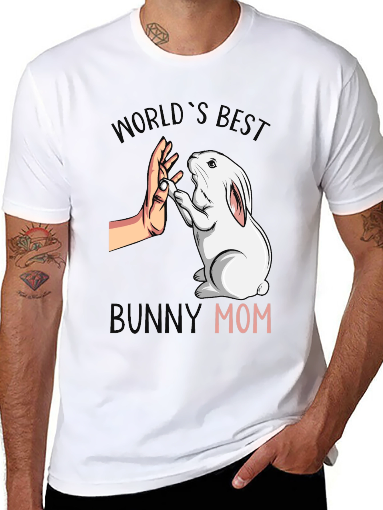 Worlds Best Bunny Mom T-Shirt - Cute Pet Lover Tee