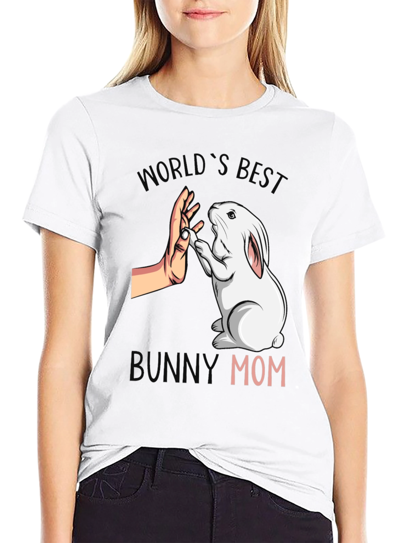 Worlds Best Bunny Mom T-Shirt - Cute Pet Lover Tee