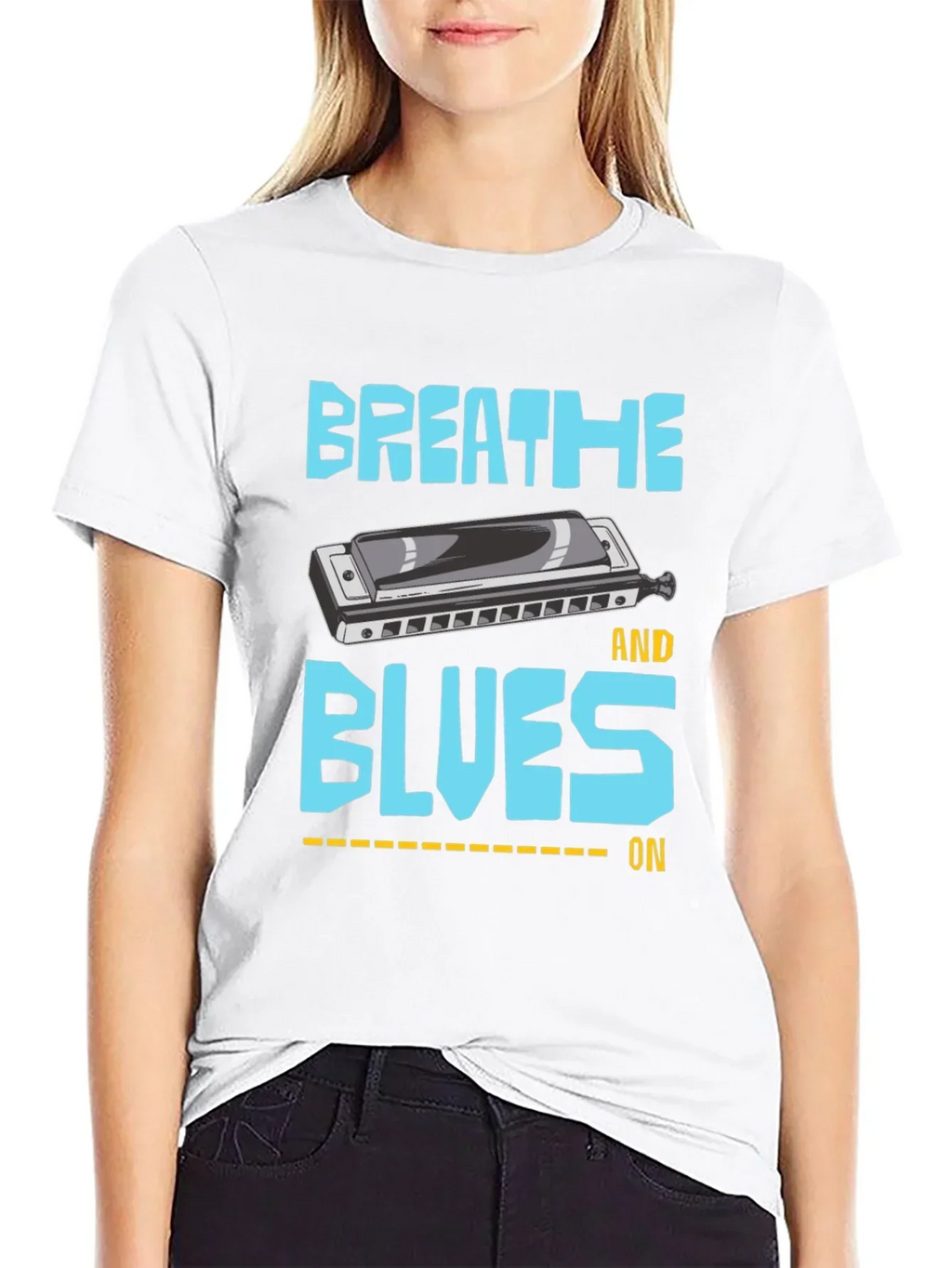 Breathe Blues Harmonica T-Shirt - Musical Tee