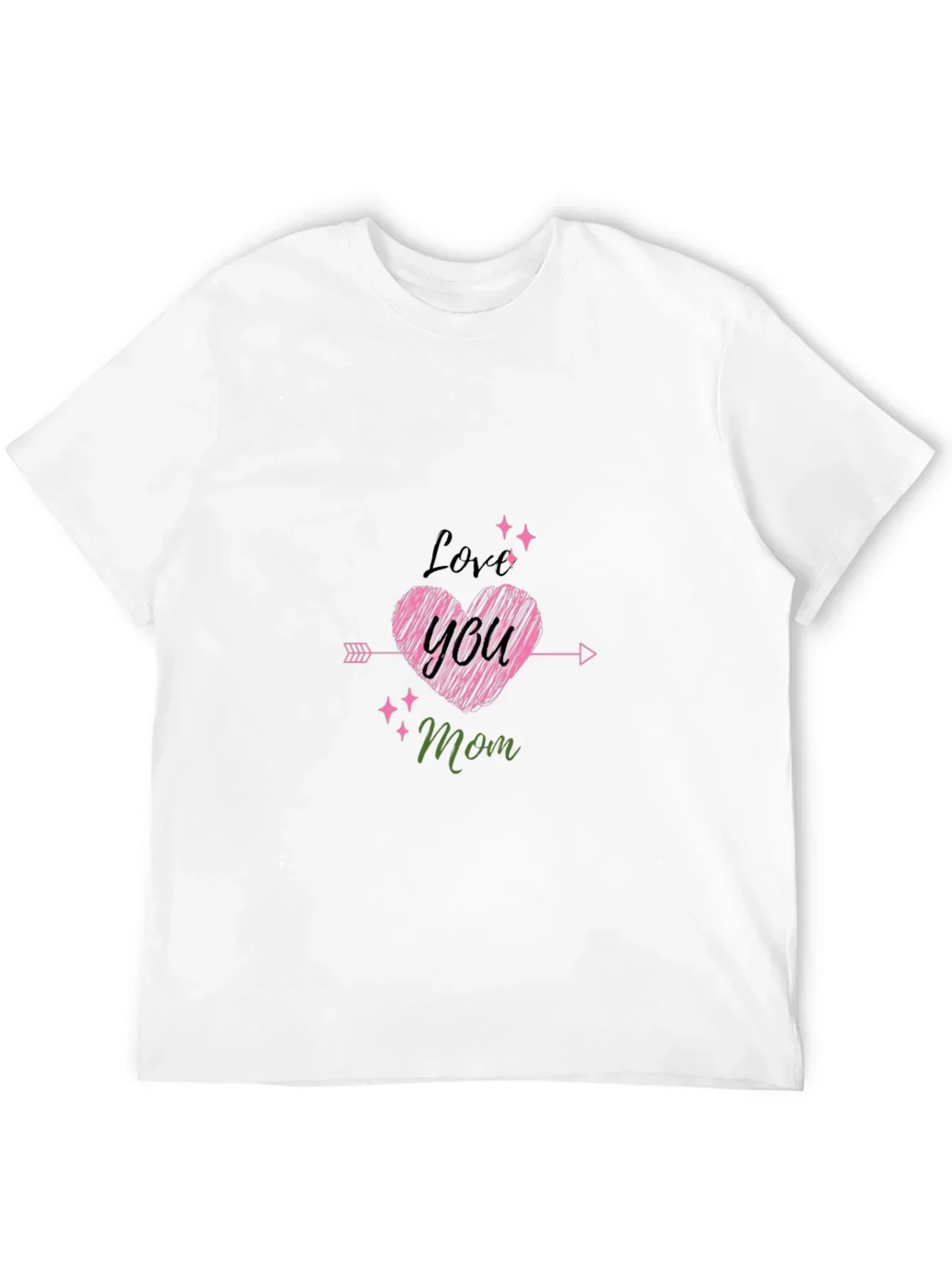Love You Mom Black T-Shirt Cute Mothers Day Gift