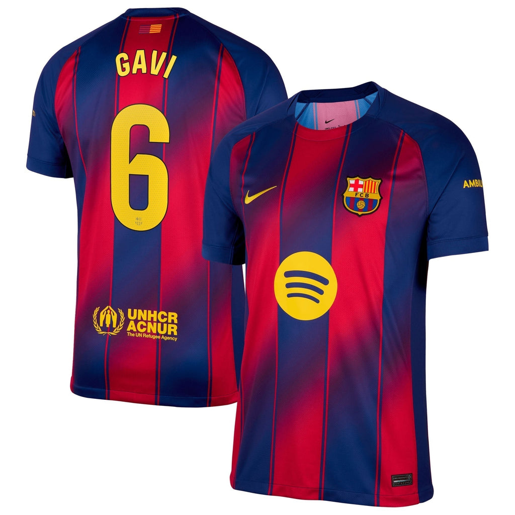 Gavi 6 Barcelona 2025/26 Home Soccer Shirt - Navy