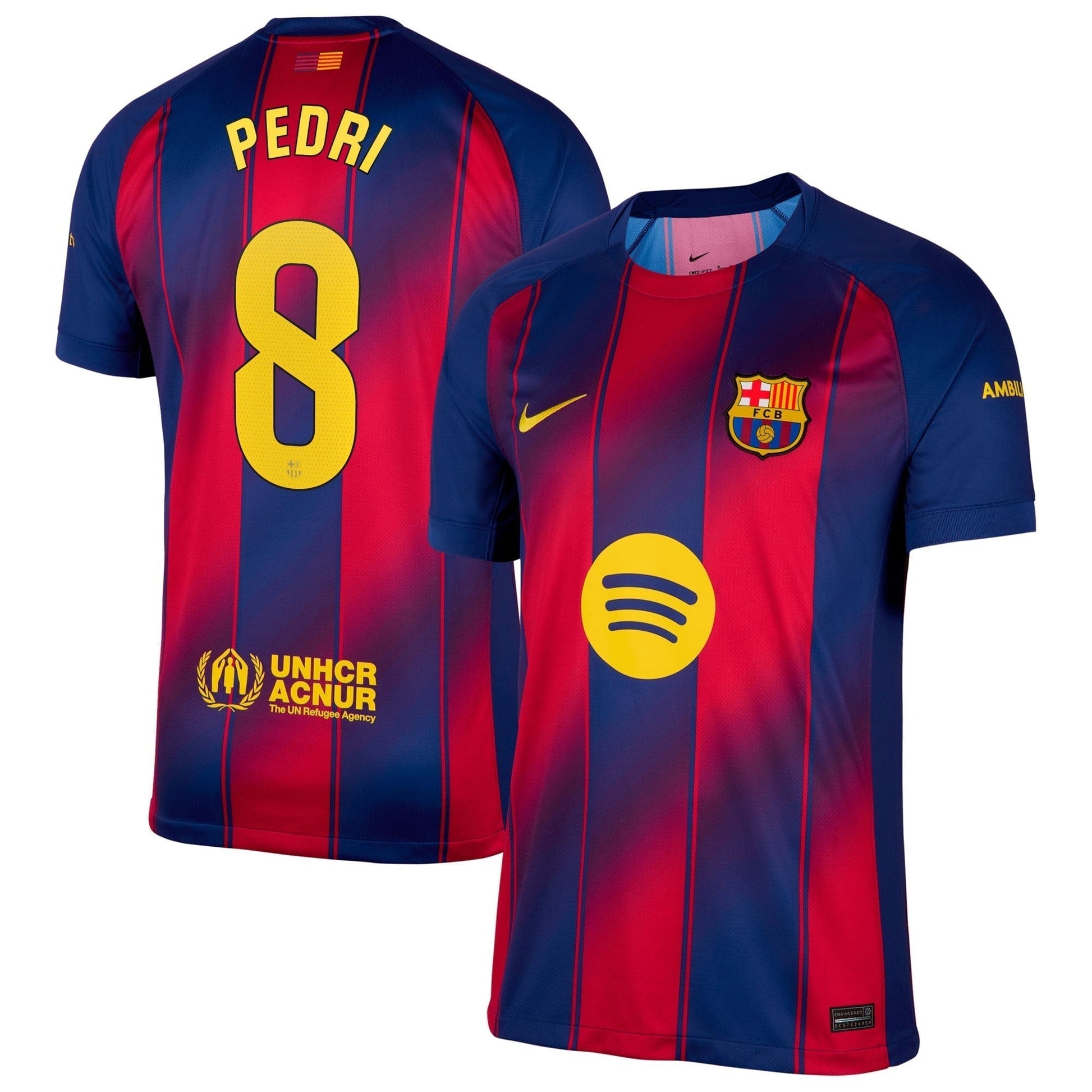 Pedri 8 Barcelona 2025/26 Home Soccer Shirt - Navy