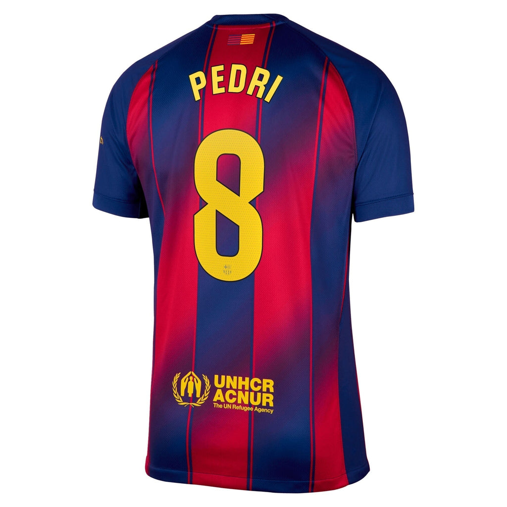 Pedri 8 Barcelona 2025/26 Home Soccer Shirt - Navy