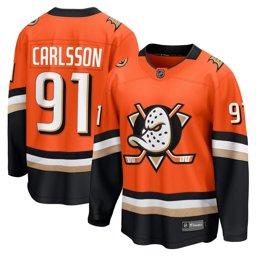 Leo Carlsson Anaheim Ducks Fanatics Home Breakaway Jersey – Orange