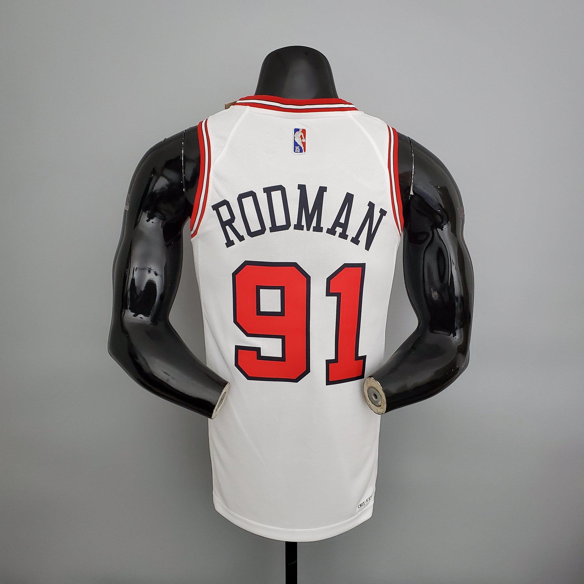 CAMISA NBA CHICAGO BULLS #91 RODMAN - 75° ANIVERSáRIO WHITE