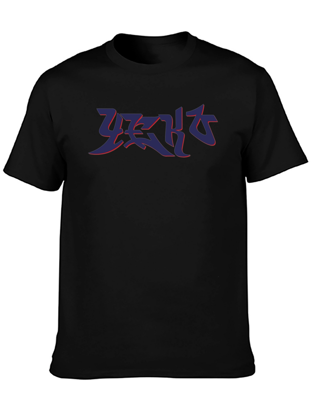 Black T-Shirt with Abstract Graphic Print