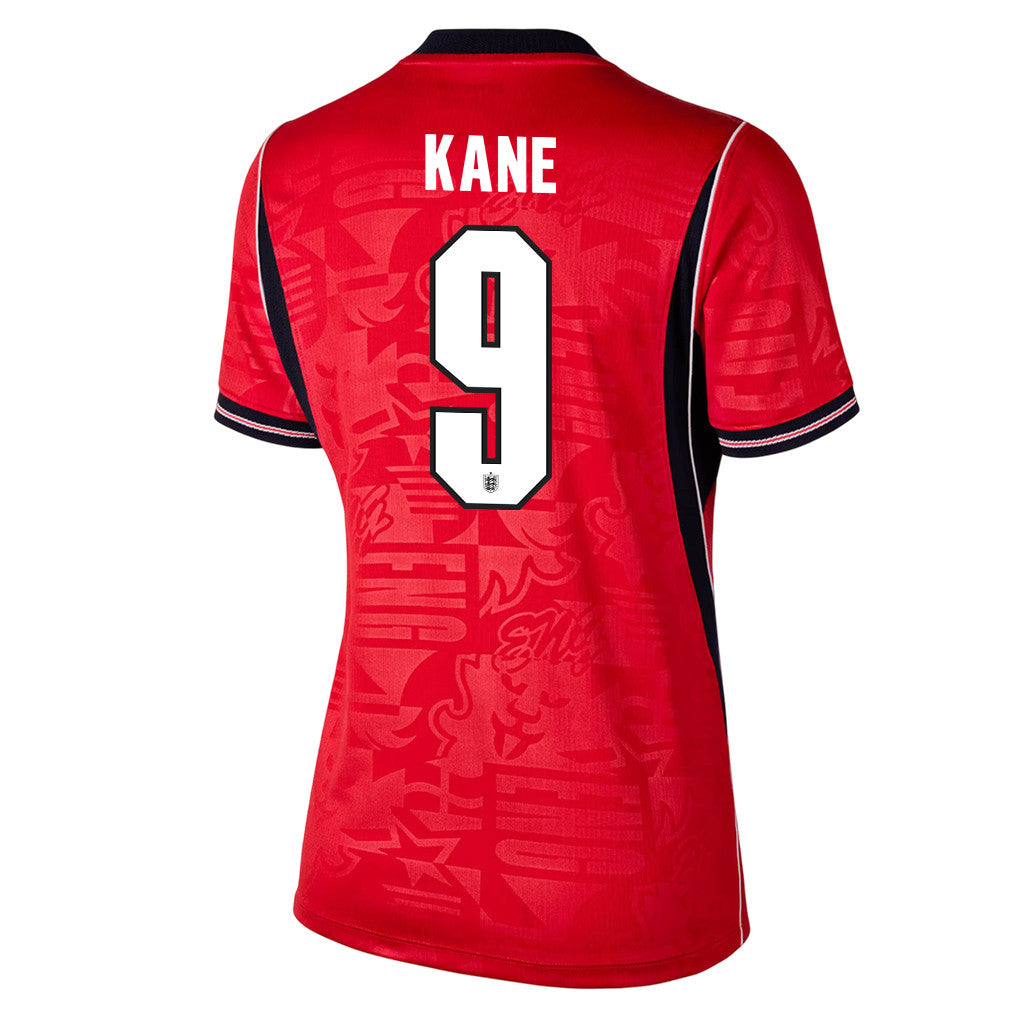Harry Kane 9 Women's England National Team 2026 Away Soccer Jersey - Red