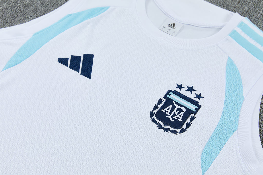 Argentina 2026-27 Sleeveless Training Set Men Soccer Kit – White