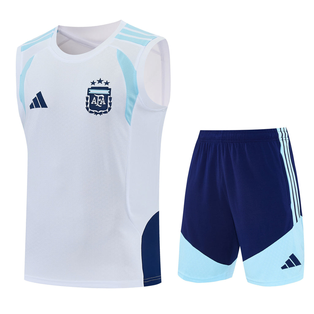 Argentina 2026-27 Sleeveless Training Set Men Soccer Kit – White
