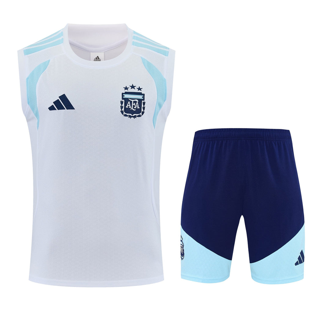 Argentina 2026-27 Sleeveless Training Set Men Soccer Kit – White