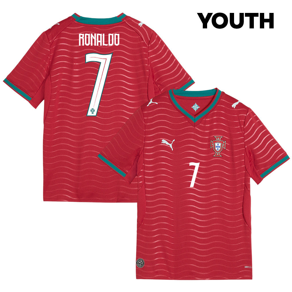 Cristiano Ronaldo 7 Youth Portugal National Team 2026 Home Soccer Jersey - Red
