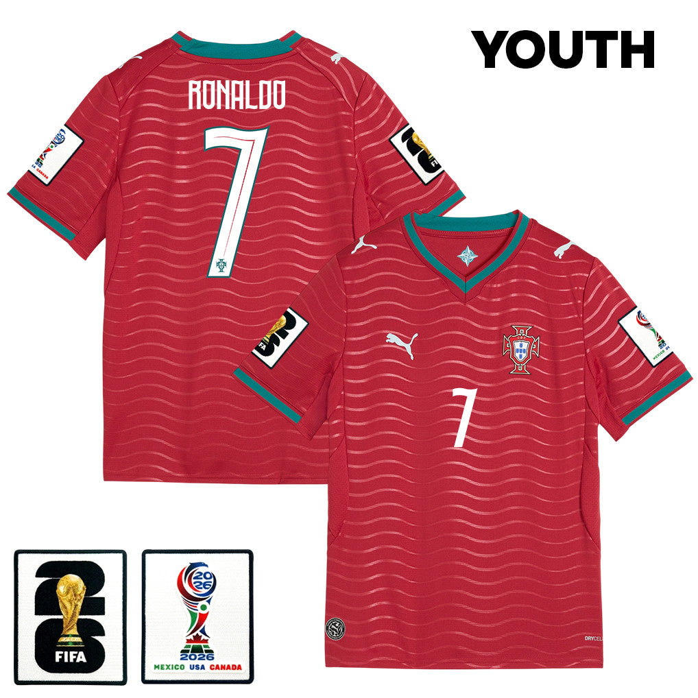 Cristiano Ronaldo 7 Youth Portugal National Team 2026 Home Soccer Jersey - Red