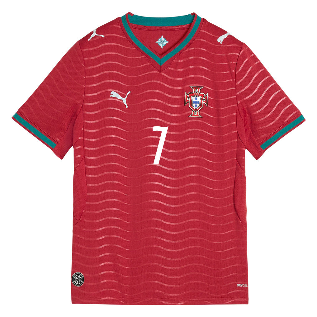 Cristiano Ronaldo 7 Youth Portugal National Team 2026 Home Soccer Jersey - Red