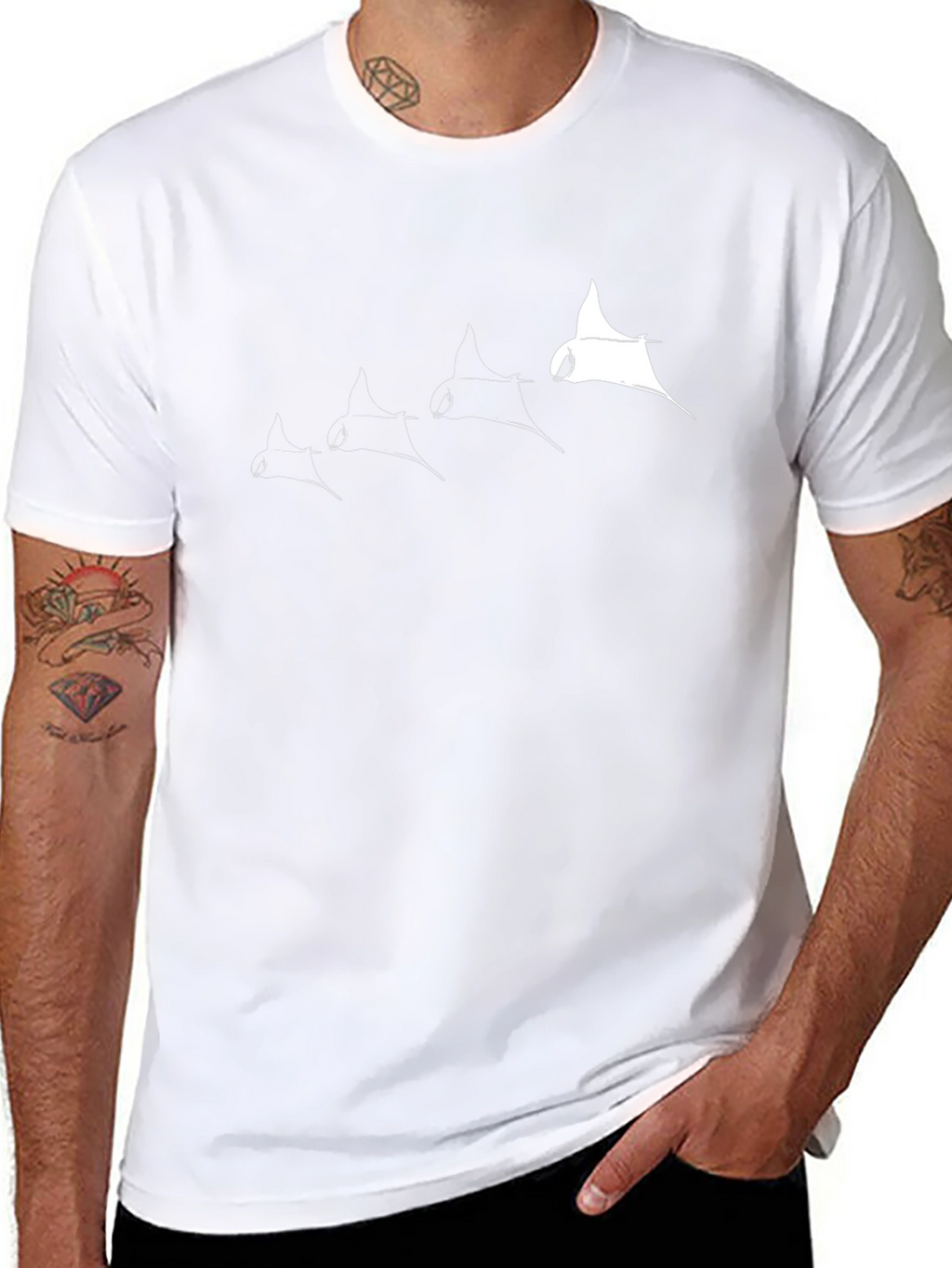 Manta Ray Graphic Tee - Cool Black T-Shirt