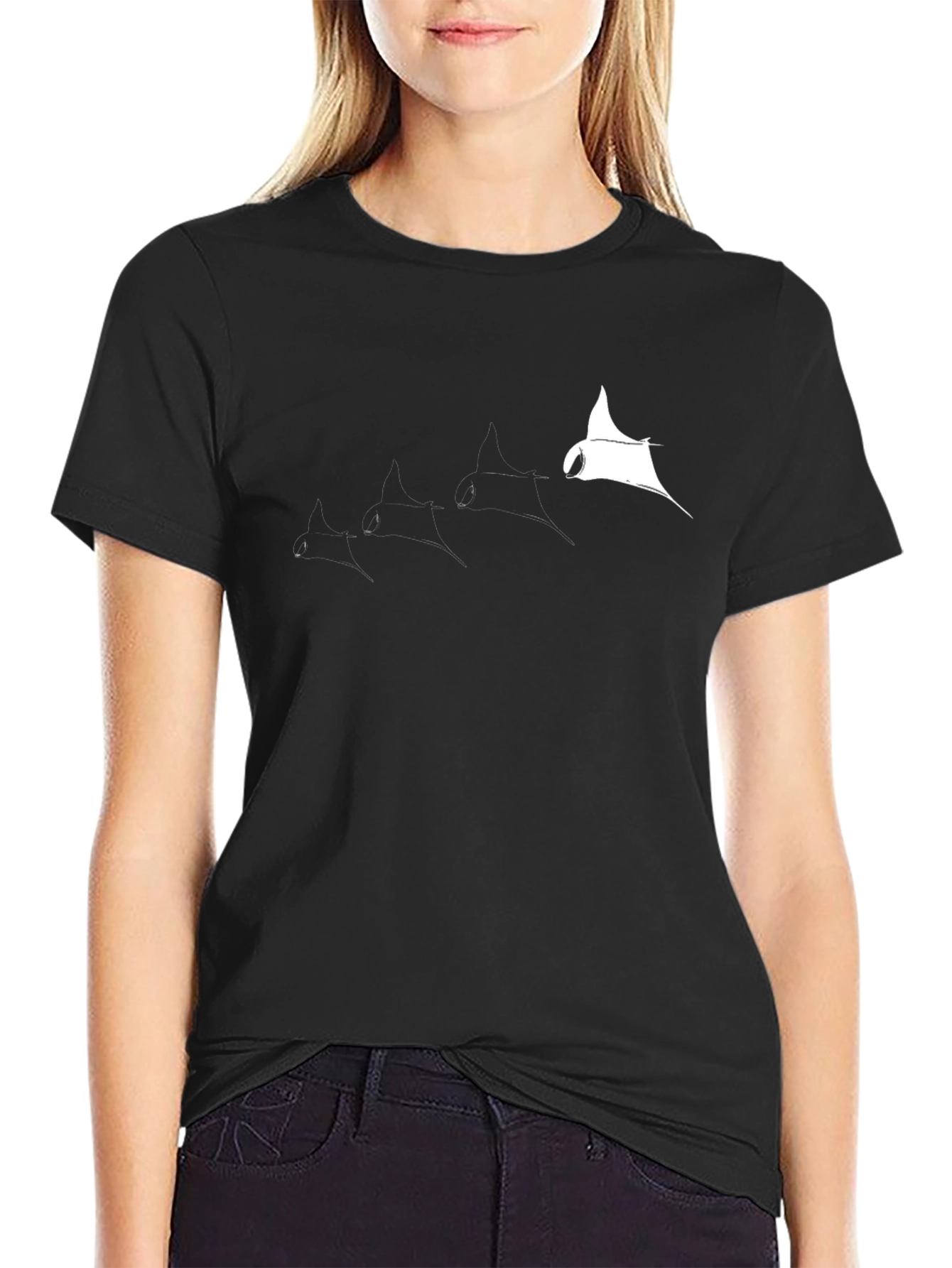 Manta Ray Graphic Tee - Cool Black T-Shirt