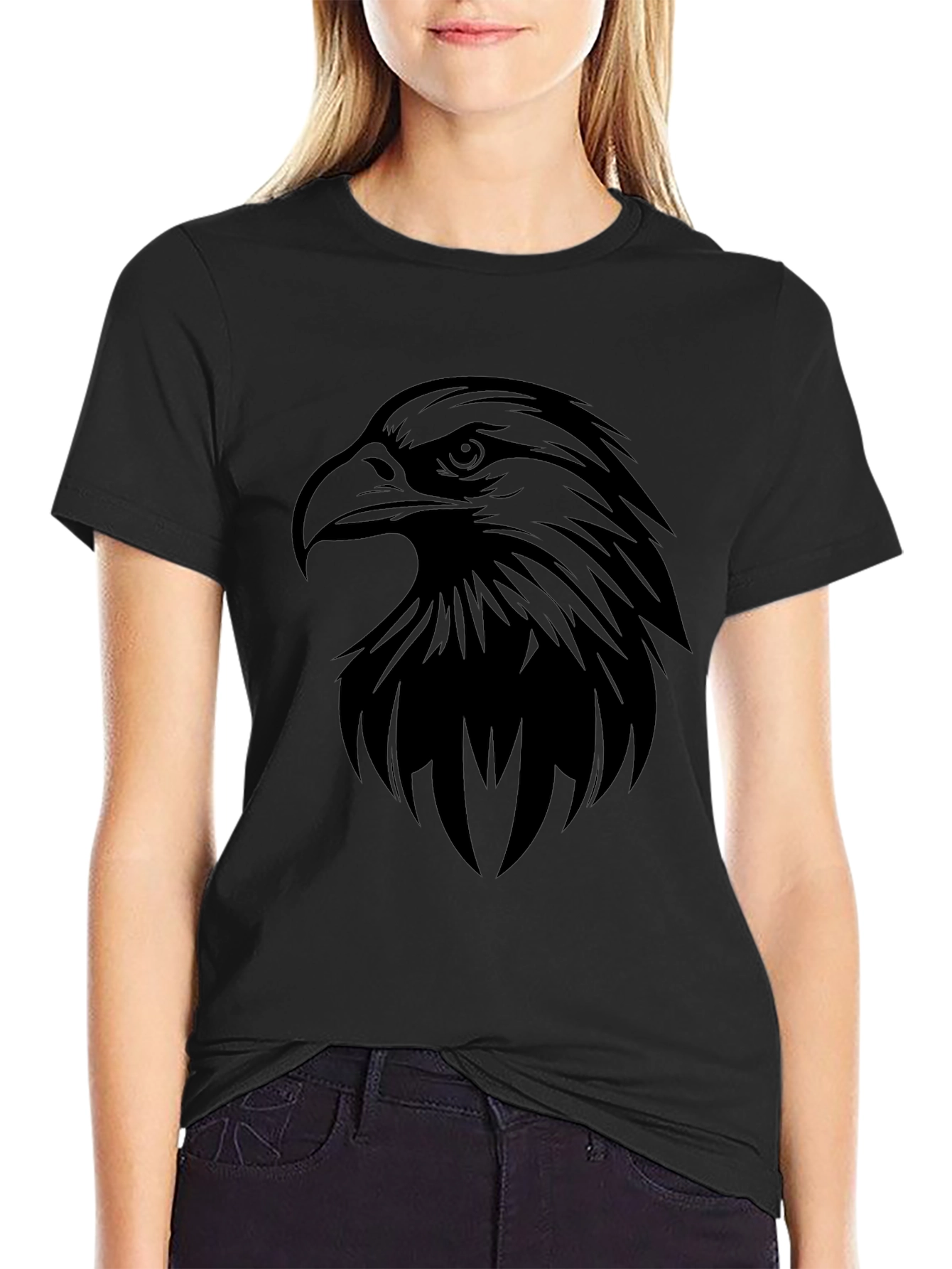 Bold Eagle Graphic Black T-Shirt for Men