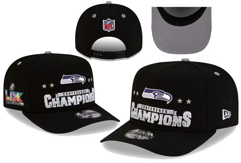 New Era 9FIFTY Seattle Seahawks Conference Champions Snapback Hat - Black